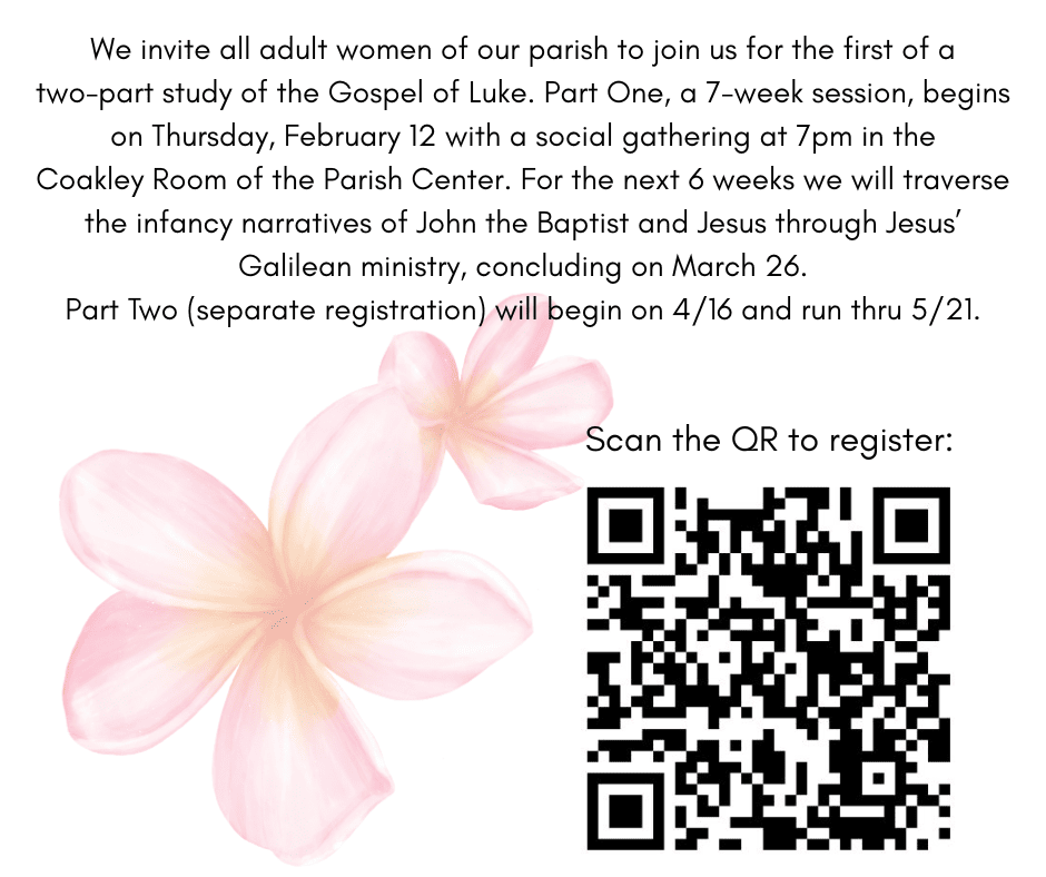 Women's Bible Study Spring 2026 Registration Flyer