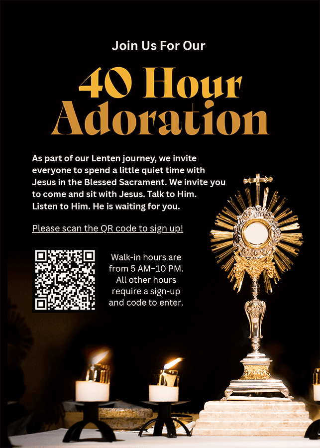2026 St Mark Parish 40-Hour-Devotion Flyer